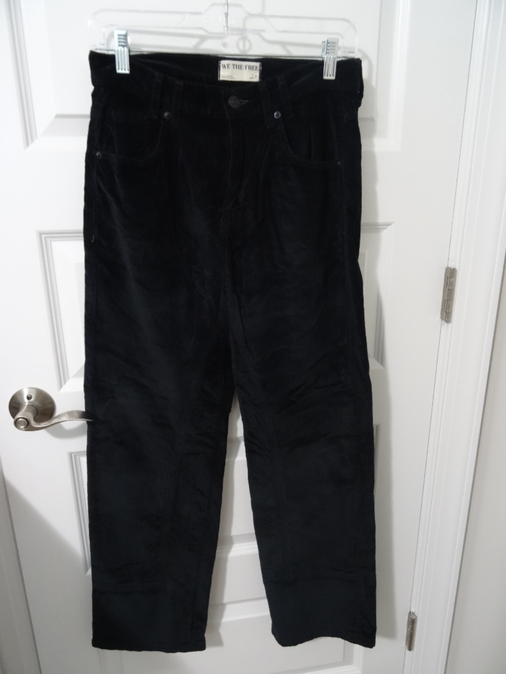 We The Free Risk Taker Corduroy Straight Leg Pants Size 27 Black